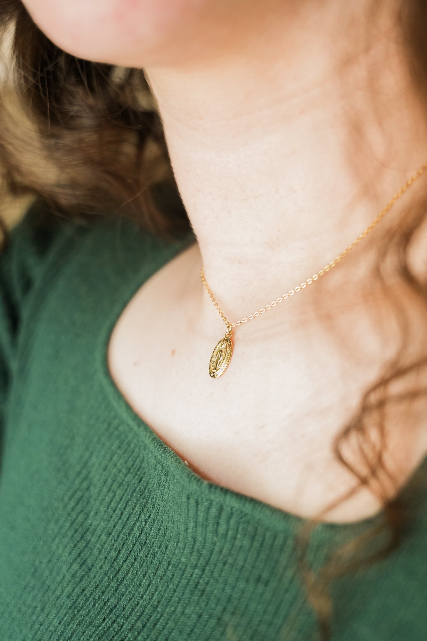 Miraculous Medal Necklace // Gold - Concordia Style Boutique