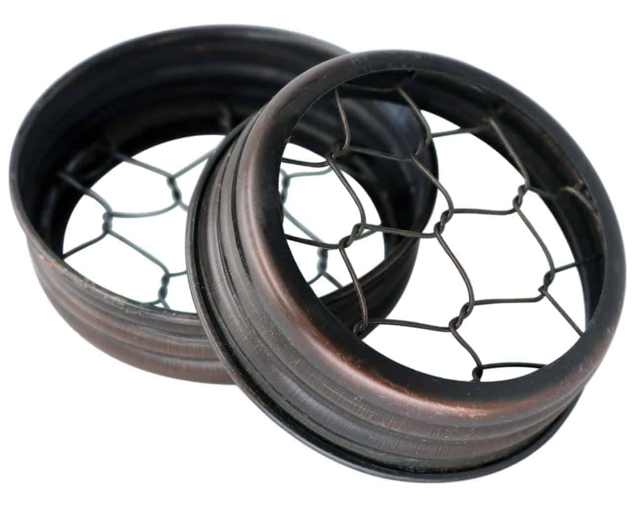 Oil Rubbed Bronze Flower Organizer Frog Lid for Mason Jars - Concordia Style Boutique