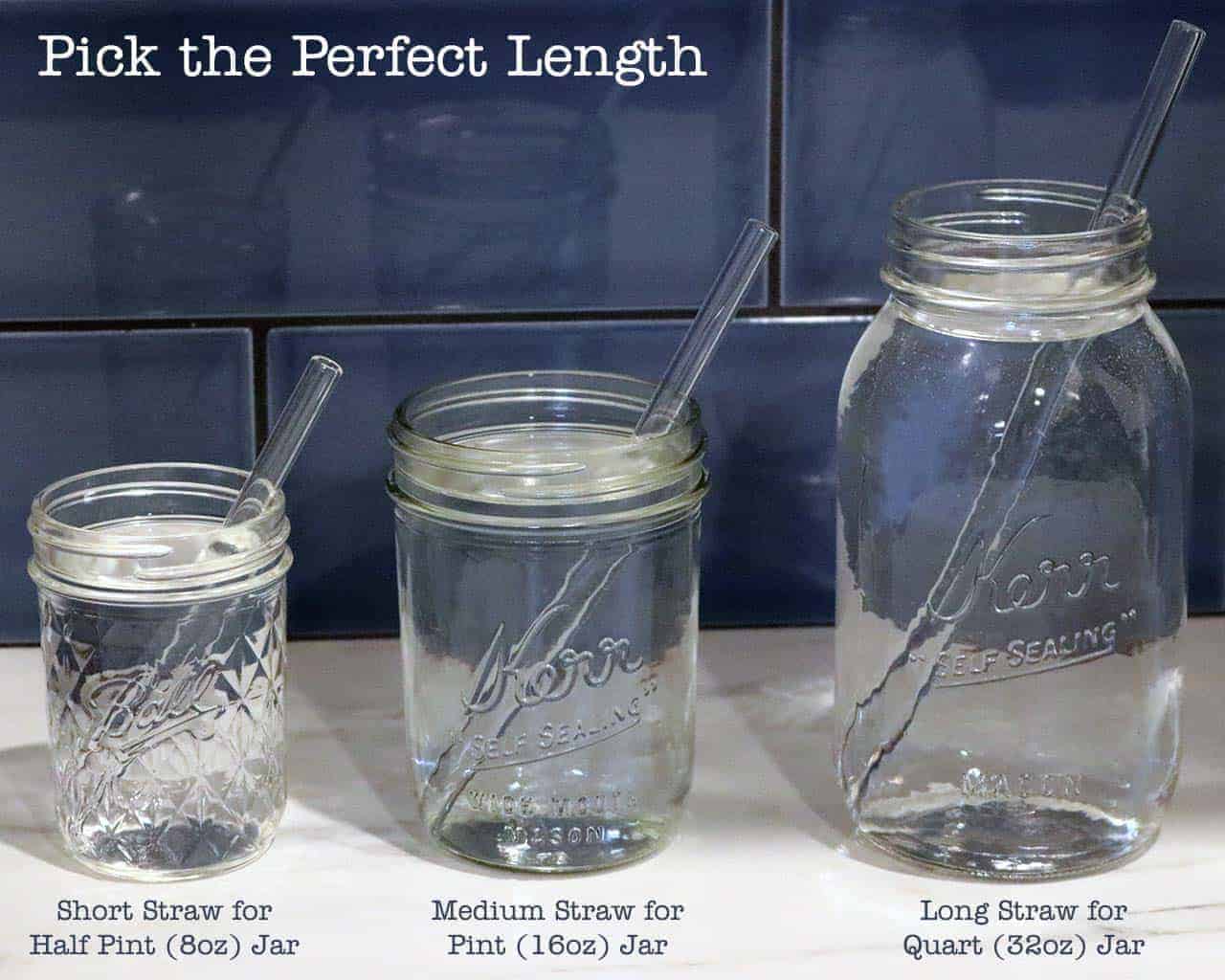 Long Glass Straws for Quart Mason Jars 4 Pack + Cleaner - Concordia Style Boutique