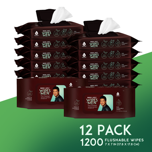 12 Pack of Flushable Mario Lopez Man Wipes (1200 Mint Scented Wipes) - Concordia Style Boutique