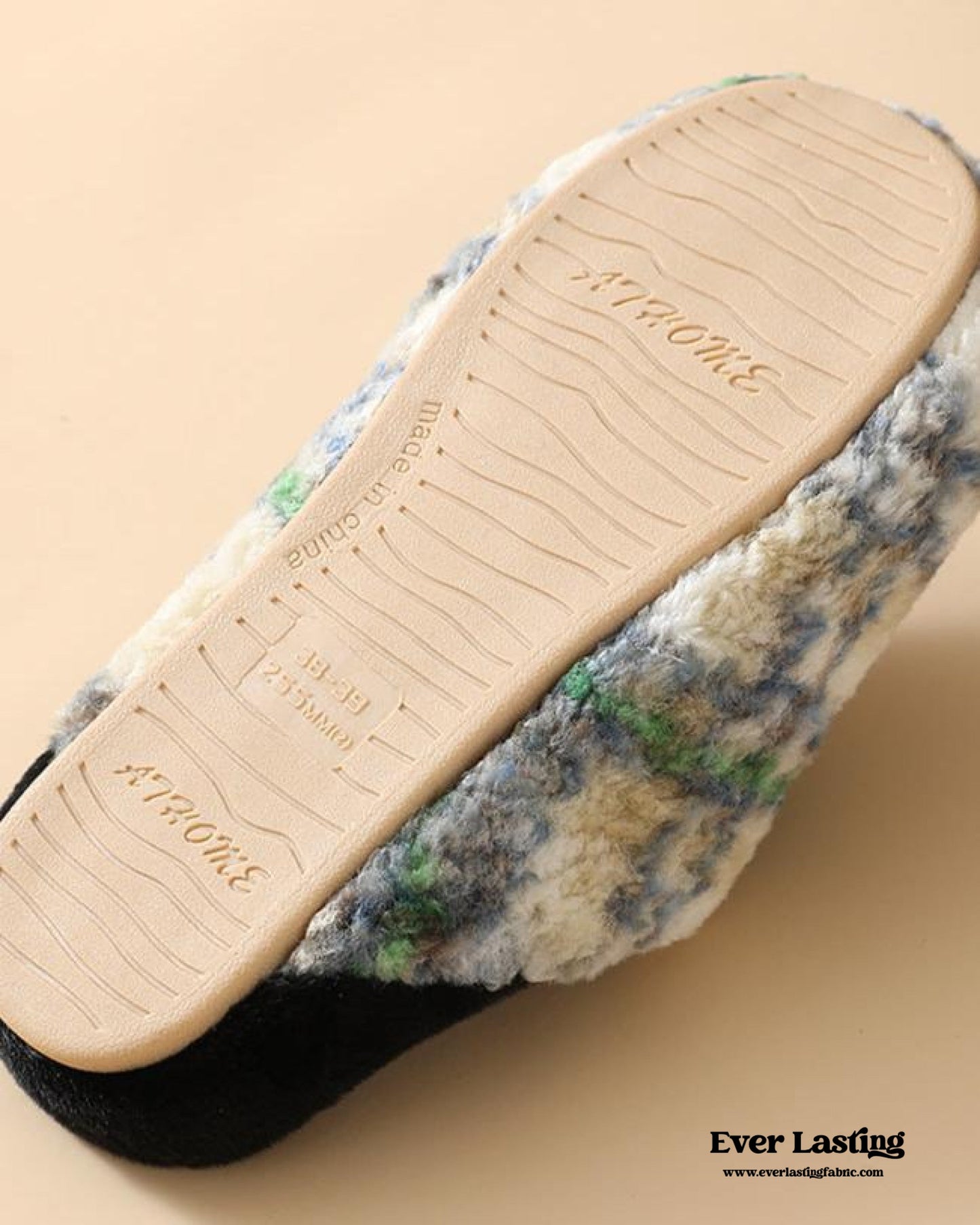 Modern Warm House Slippers / Yellow Striped