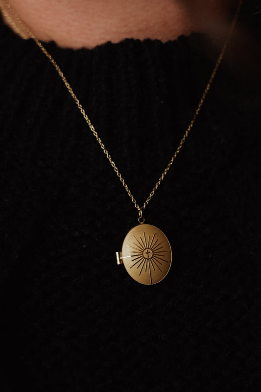 Monstrance Gold Locket - Concordia Style Boutique