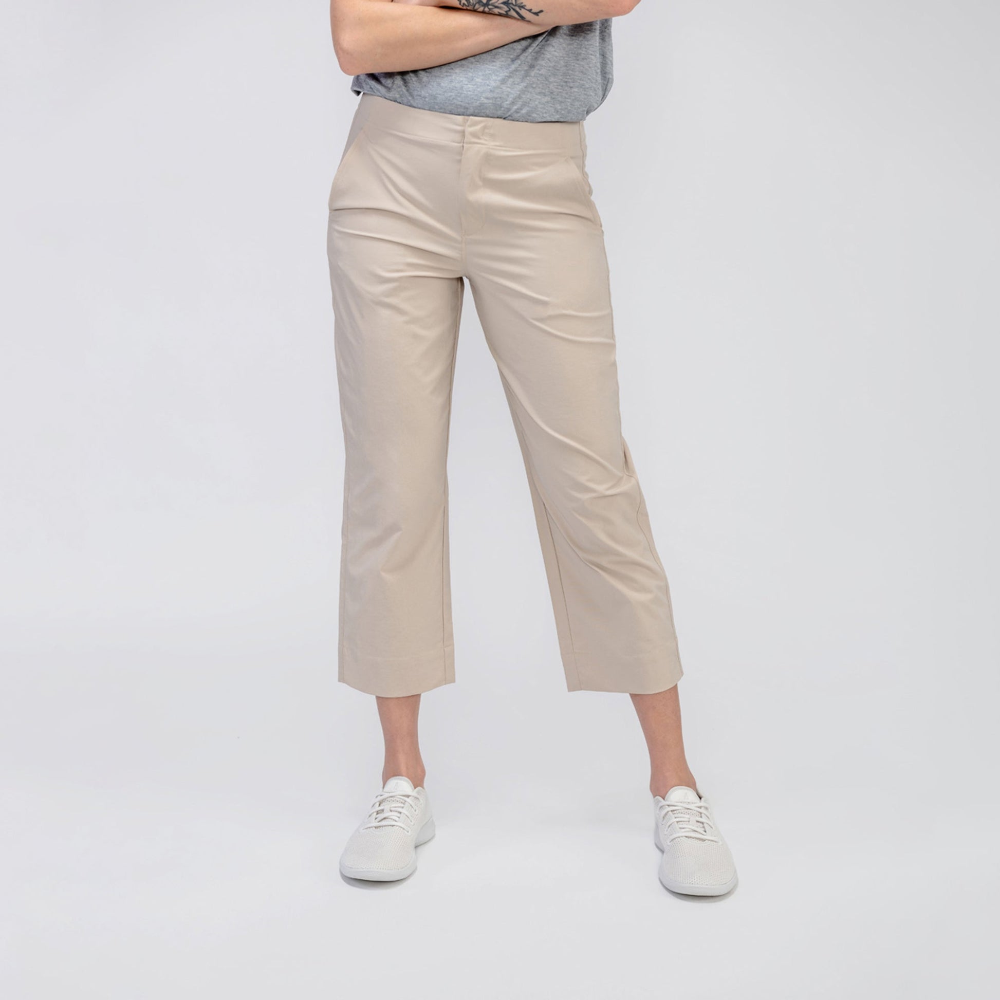 Women's Pace Poplin Cropped Chino - Buff - Concordia Style Boutique