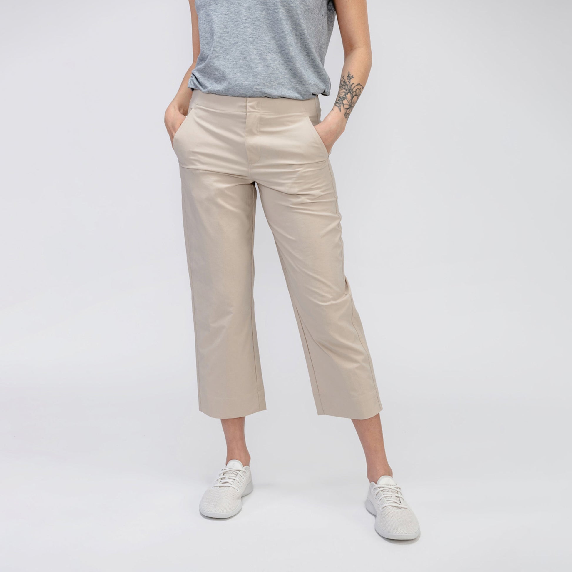 Women's Pace Poplin Cropped Chino - Buff - Concordia Style Boutique