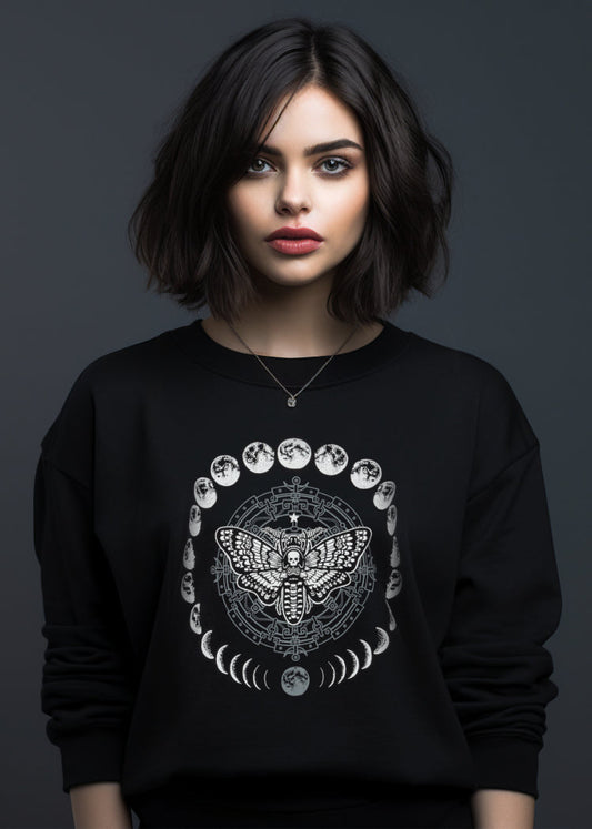 Lunar Vibes Moth Moon Goth Sweater - Concordia Style Boutique