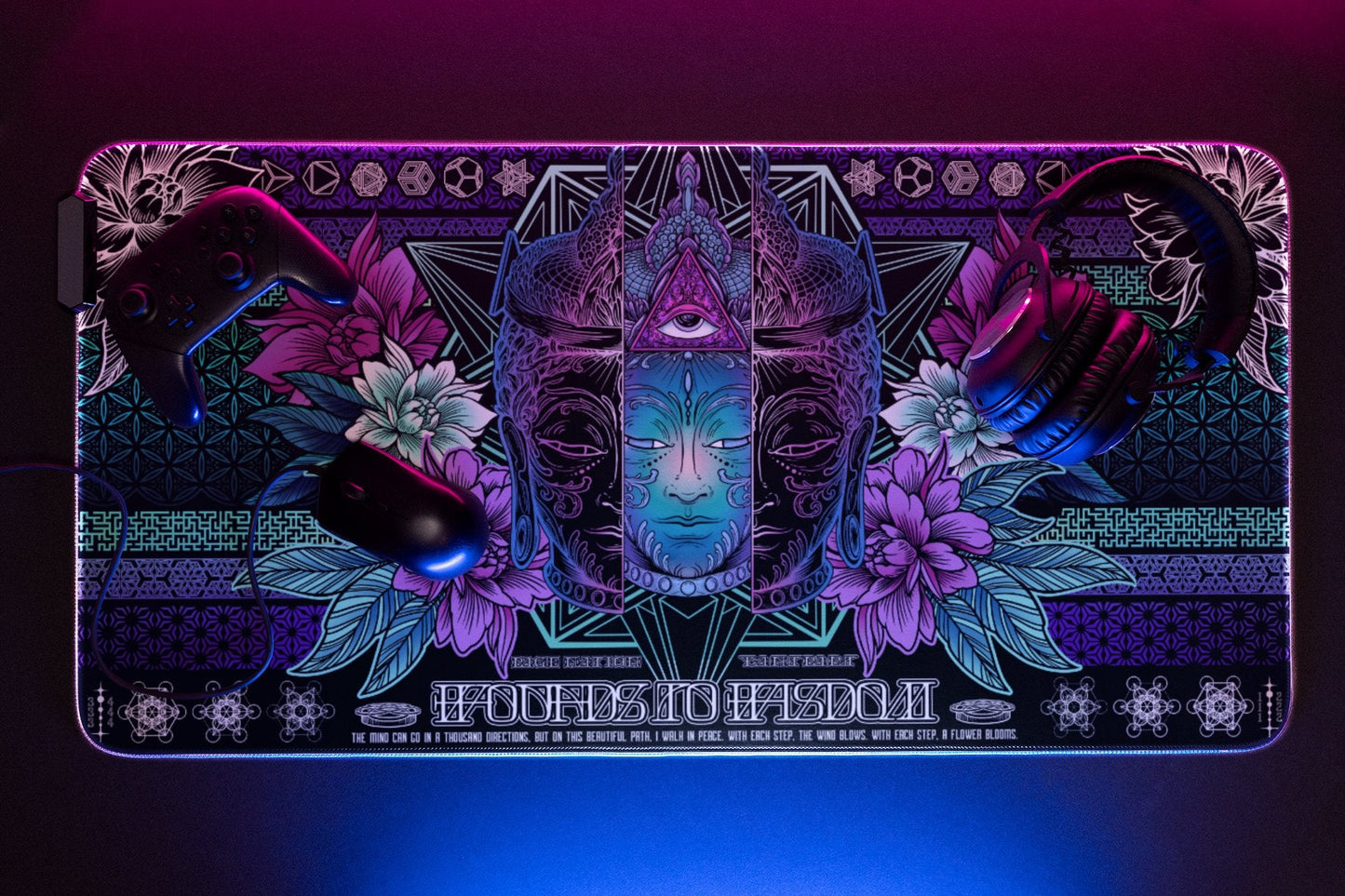 WOUNDS TO WISDOM V2 • ETHEREAL HUES • XXL RGB GAMING MOUSEPAD - Concordia Style Boutique