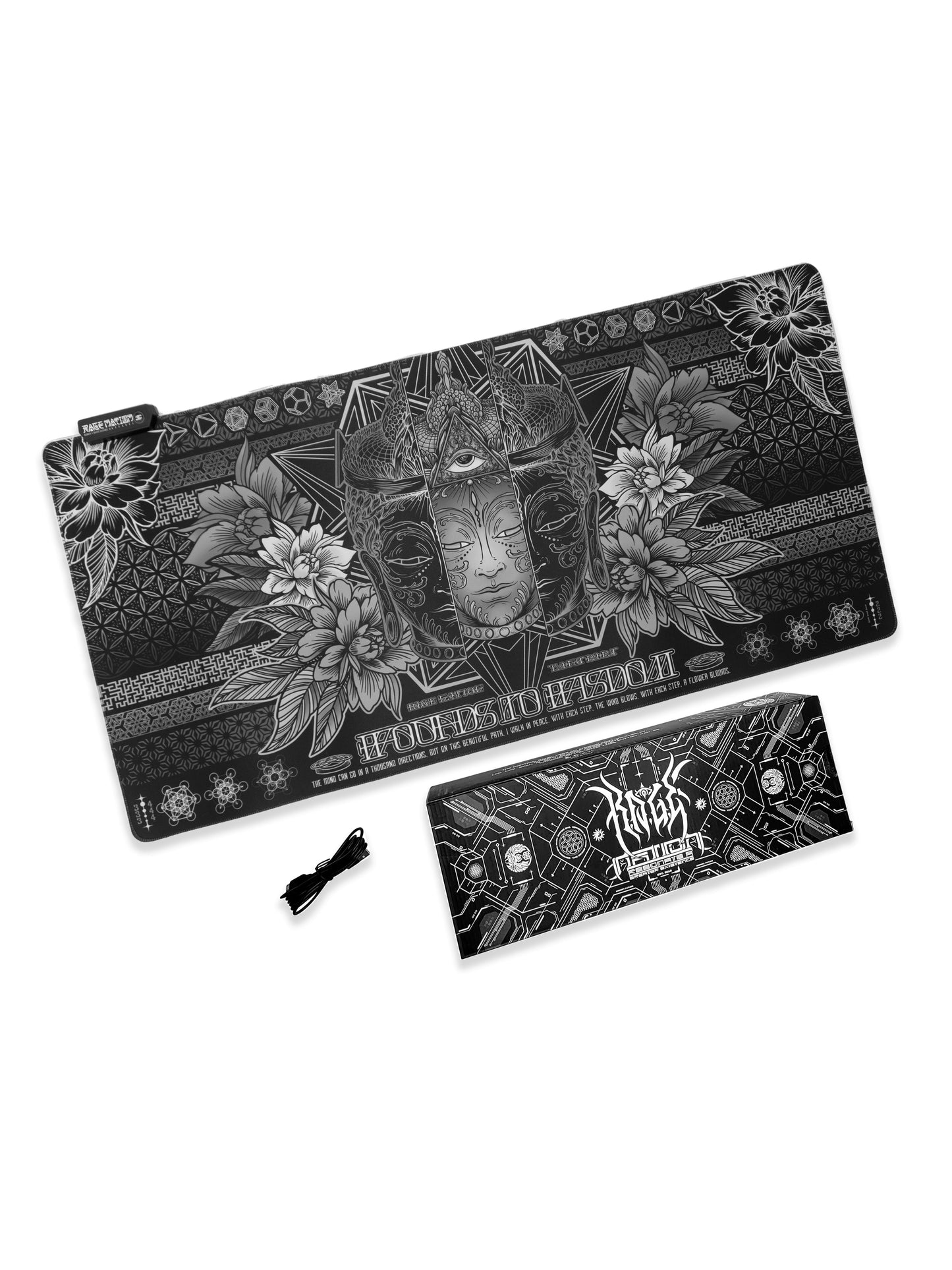 WOUNDS TO WISDOM V1 • MONOCHROME • XXL RGB GAMING MOUSEPAD - Concordia Style Boutique