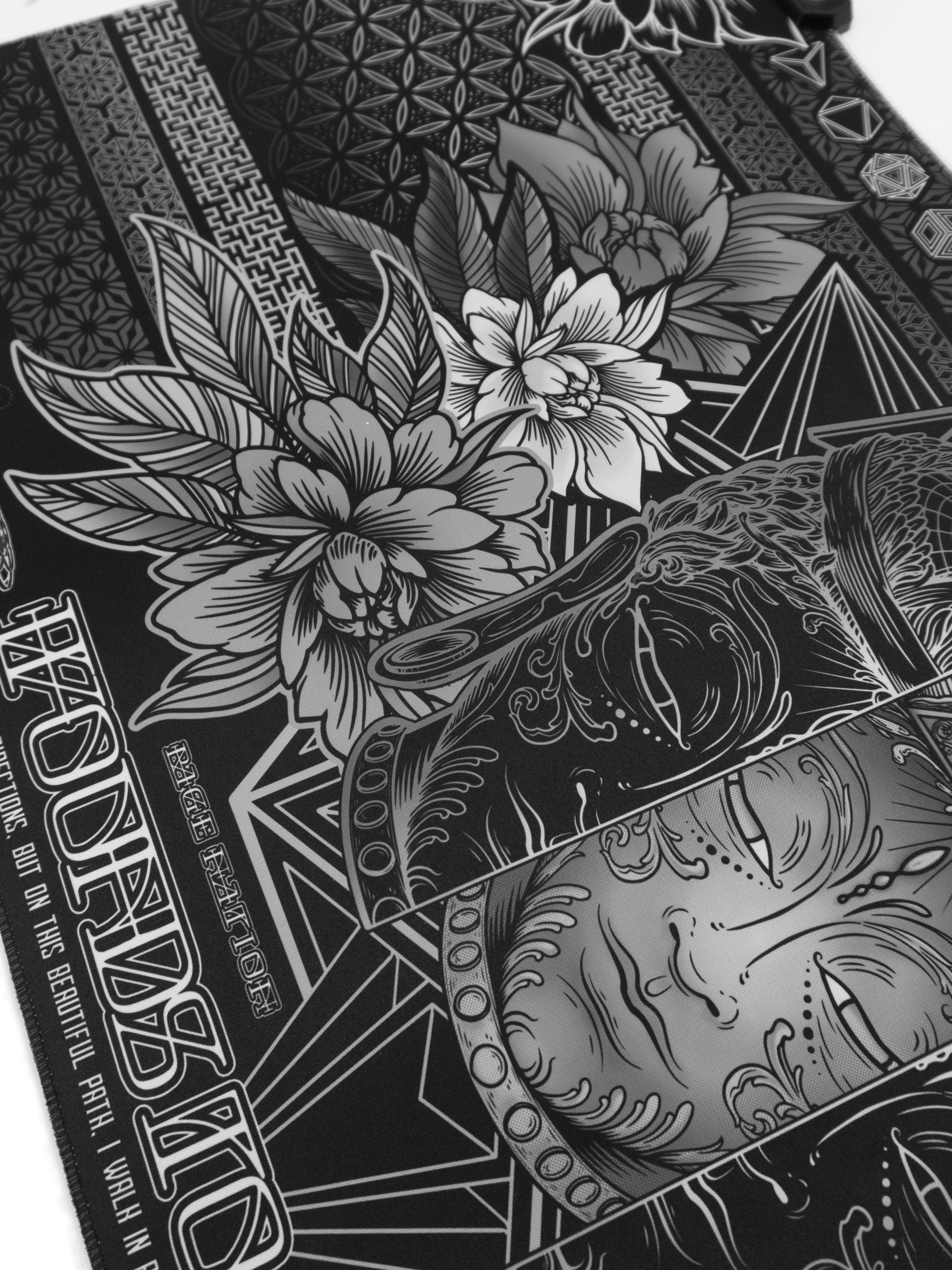 WOUNDS TO WISDOM V1 • MONOCHROME • XXL RGB GAMING MOUSEPAD - Concordia Style Boutique