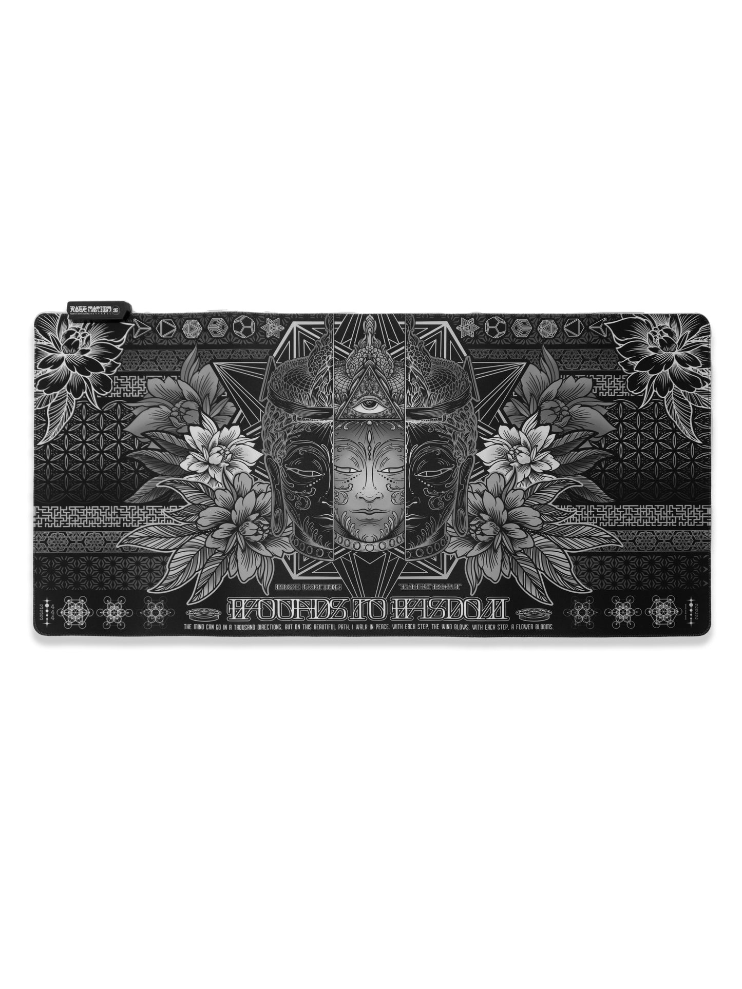 WOUNDS TO WISDOM V1 • MONOCHROME • XXL RGB GAMING MOUSEPAD - Concordia Style Boutique