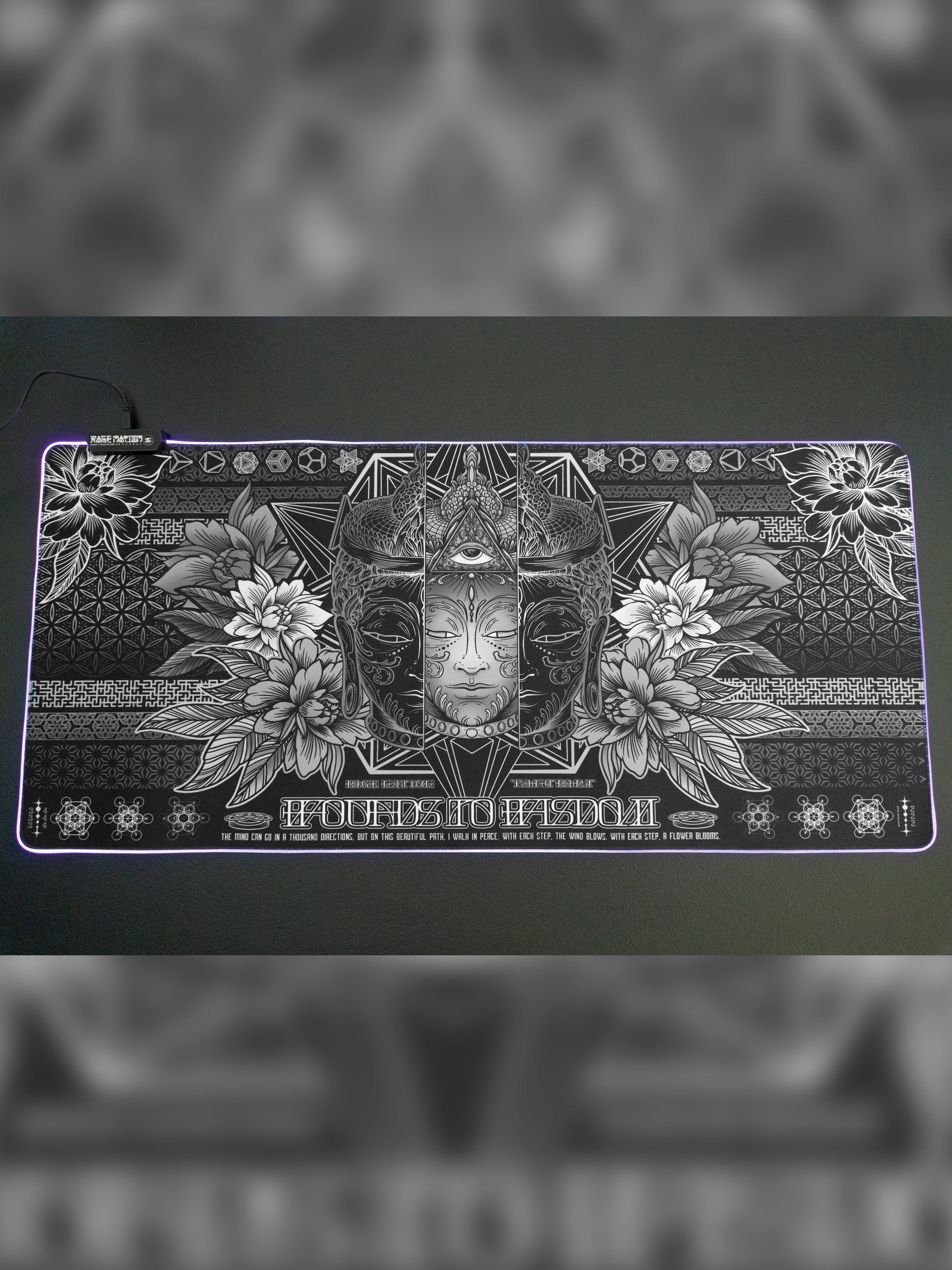 WOUNDS TO WISDOM V1 • MONOCHROME • XXL RGB GAMING MOUSEPAD - Concordia Style Boutique