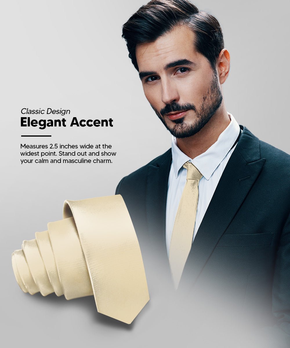 Vittorio Farina Men's Satin Skinny Necktie