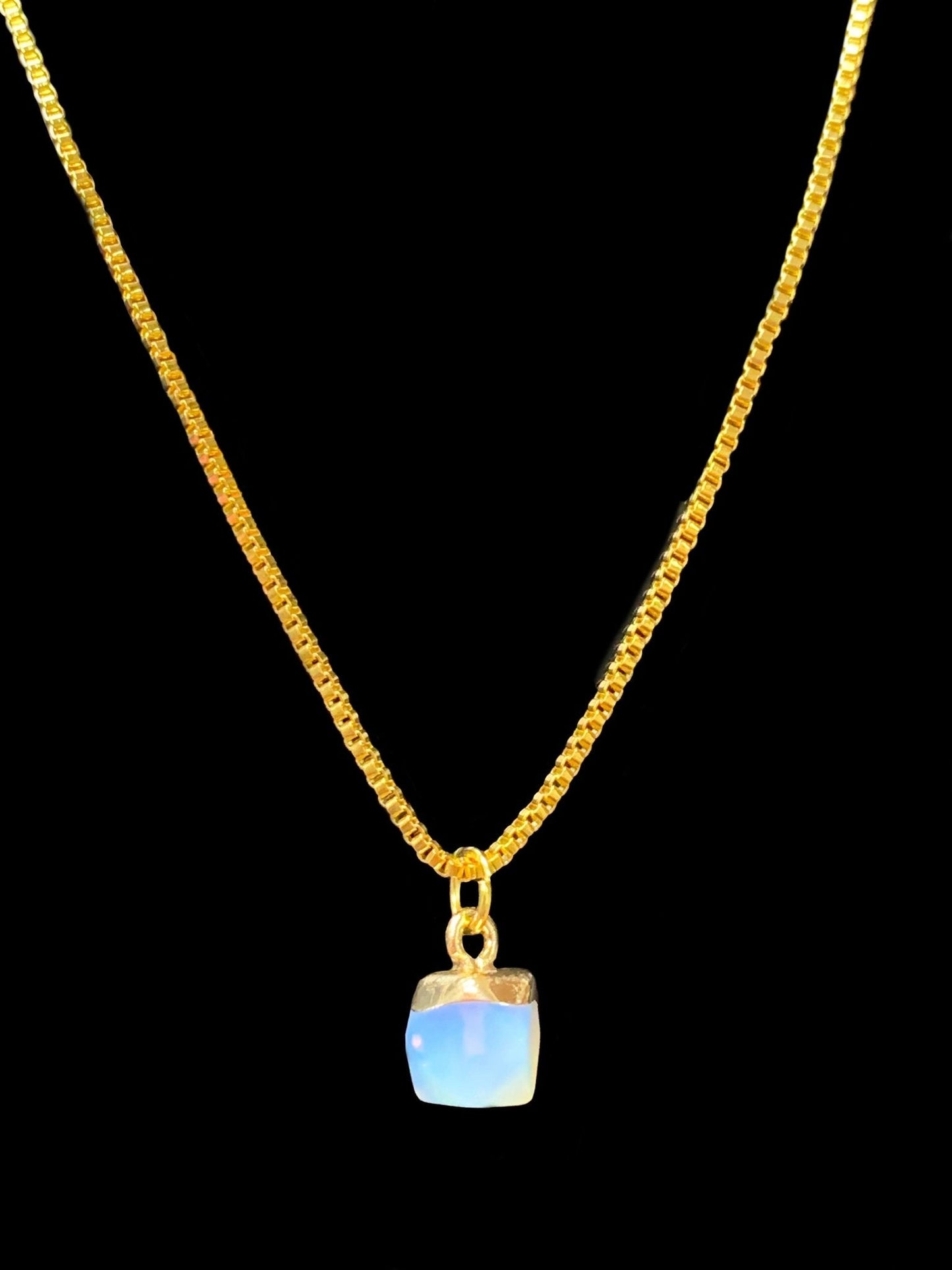 Nadia Handcrafted Opal Solitaire Gemstone Pendant Necklace