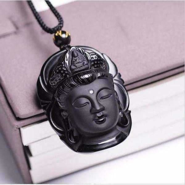 Natural Obsidian Buddah Pendant Necklace - Premium Natural Obsidian Buddah Pendant Necklace from Concordia Style Boutique - Just $8.92! Shop now at Concordia Style Boutique