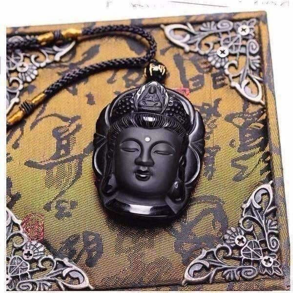 Natural Obsidian Buddah Pendant Necklace - Premium Natural Obsidian Buddah Pendant Necklace from Concordia Style Boutique - Just $8.92! Shop now at Concordia Style Boutique