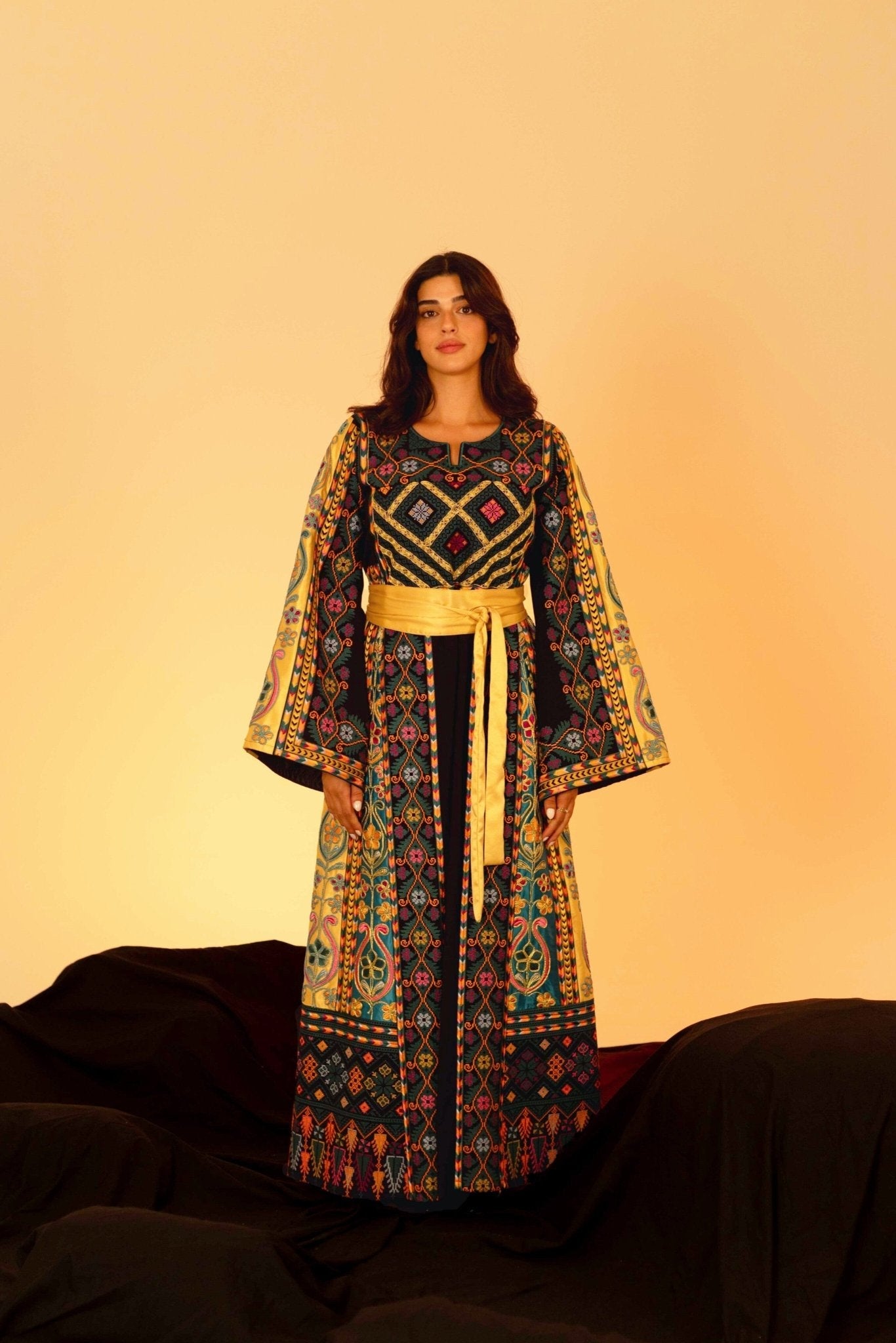 Navy and Gold Traditional Palestinian Thobe