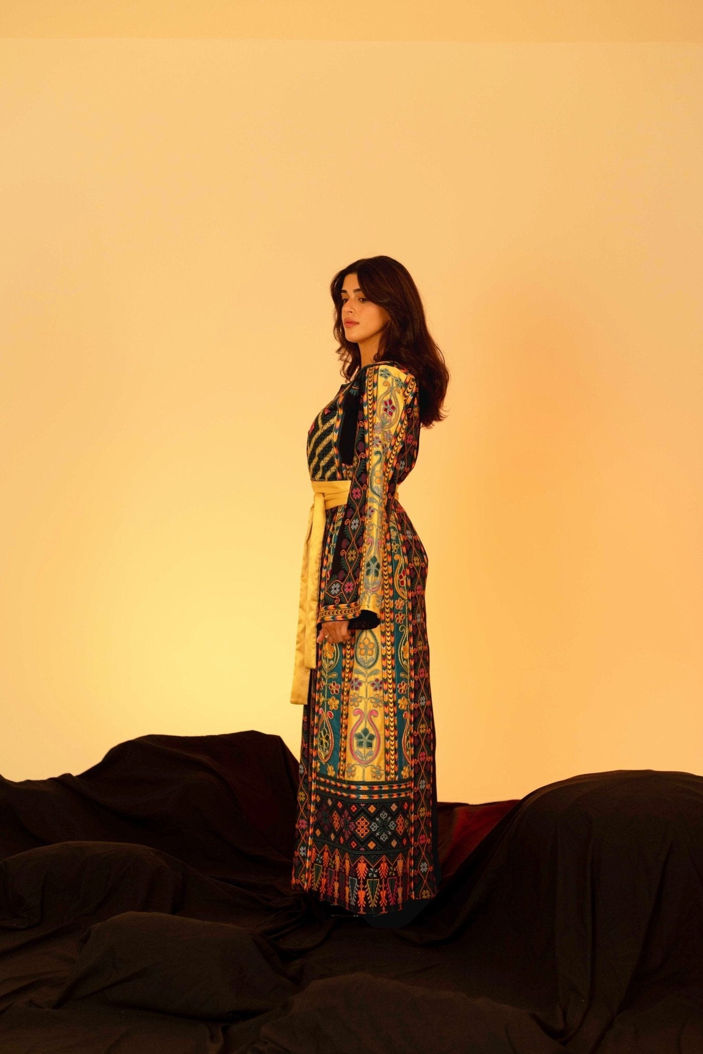 Navy and Gold Traditional Palestinian Thobe