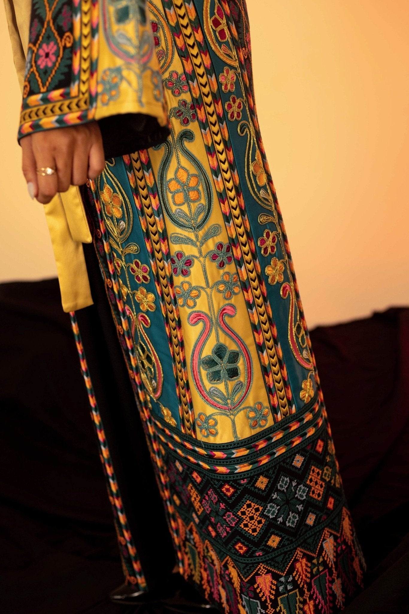 Navy and Gold Traditional Palestinian Thobe