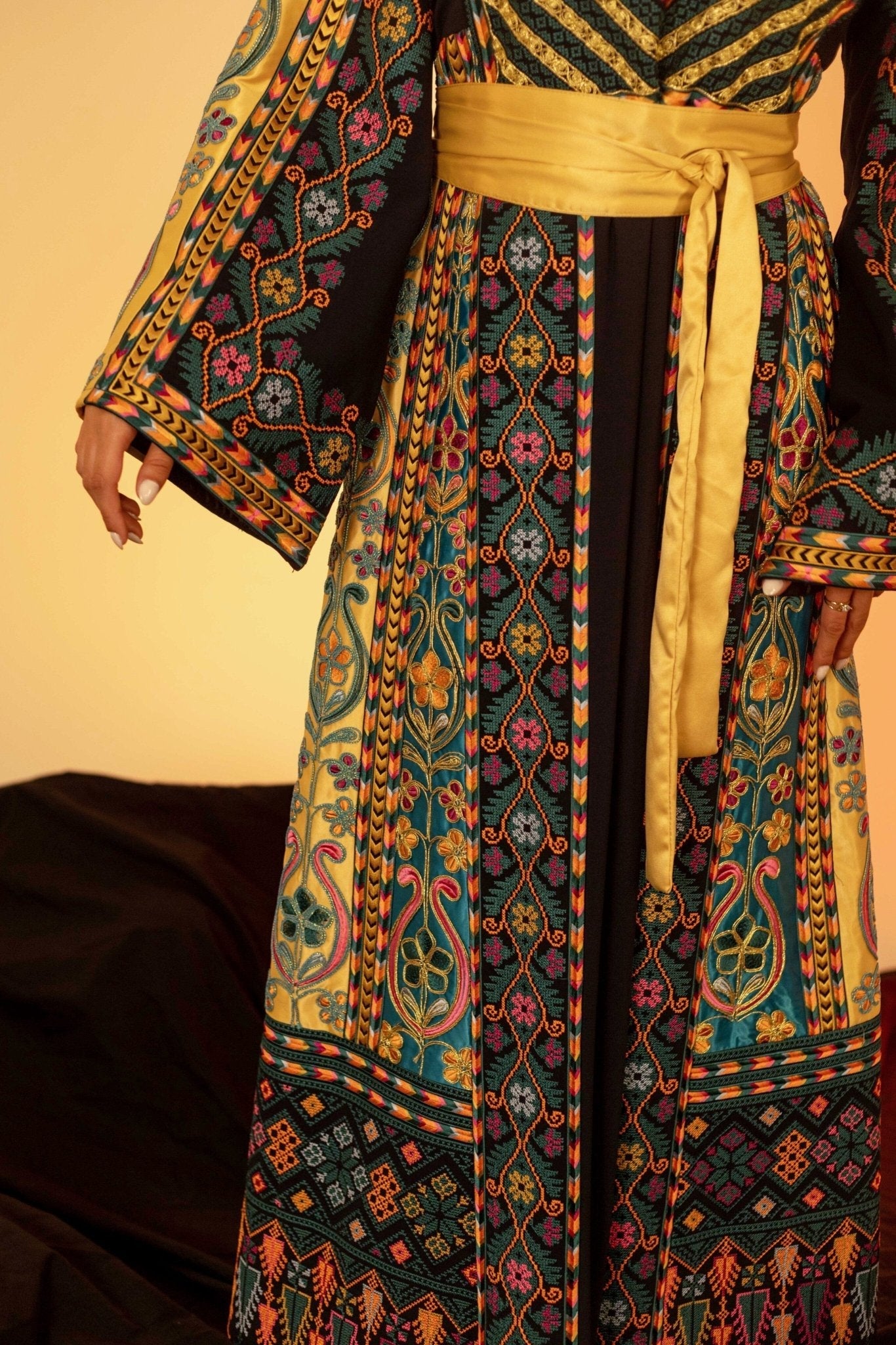 Navy and Gold Traditional Palestinian Thobe