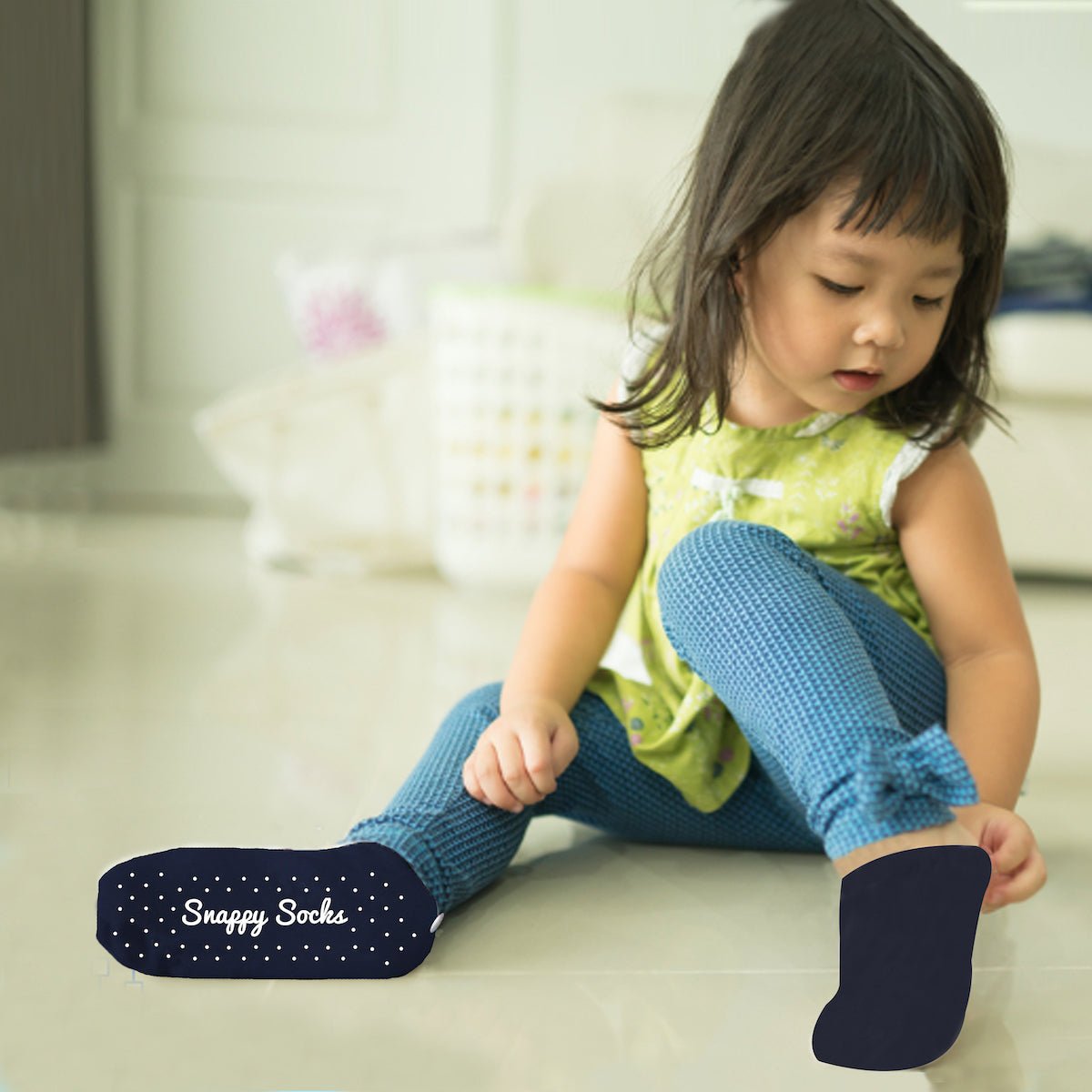 Navy Never Slip Socks - Single Pair