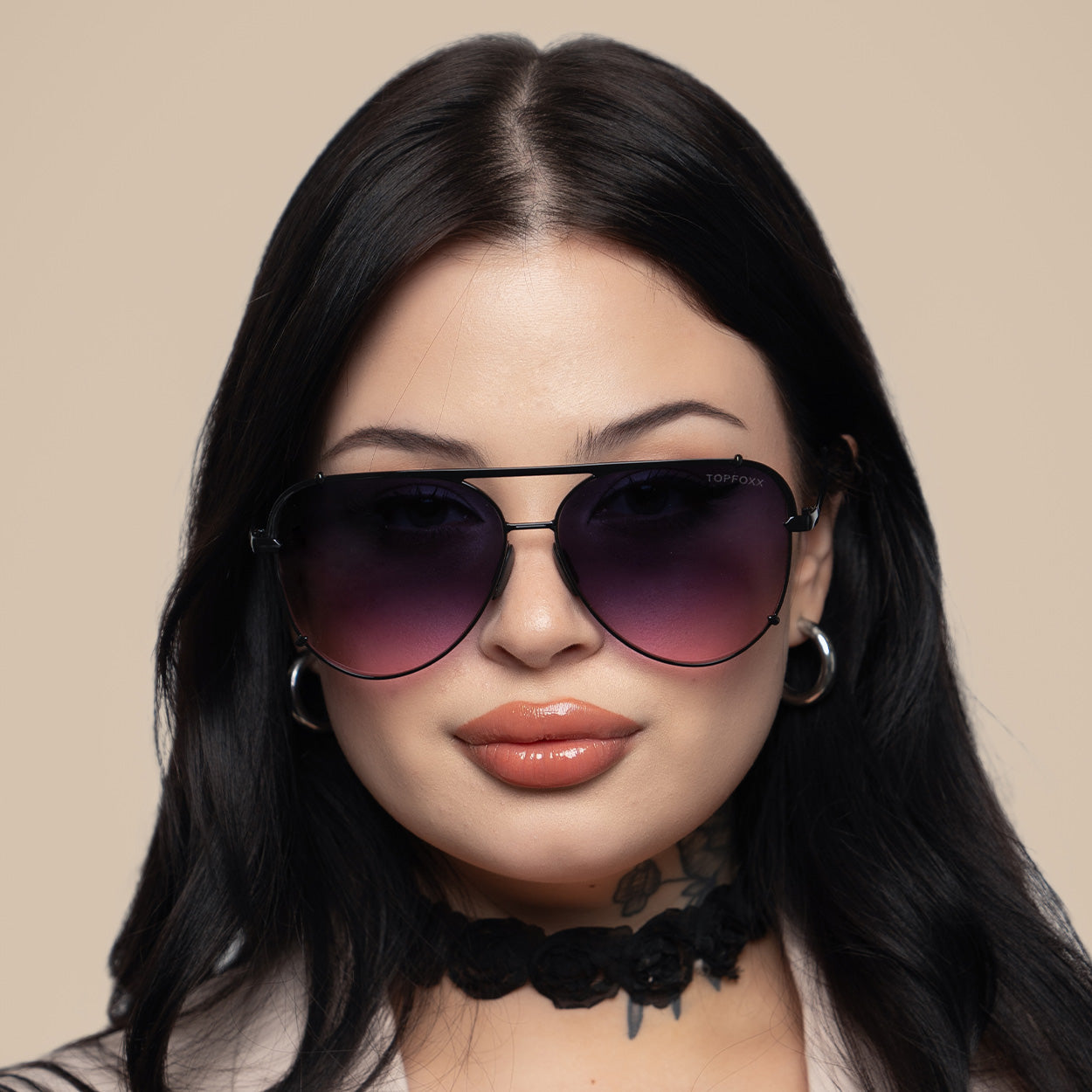 Cristina - Tangle Free - Faded Purple & Pink Aviator Sunglasses - Concordia Style Boutique