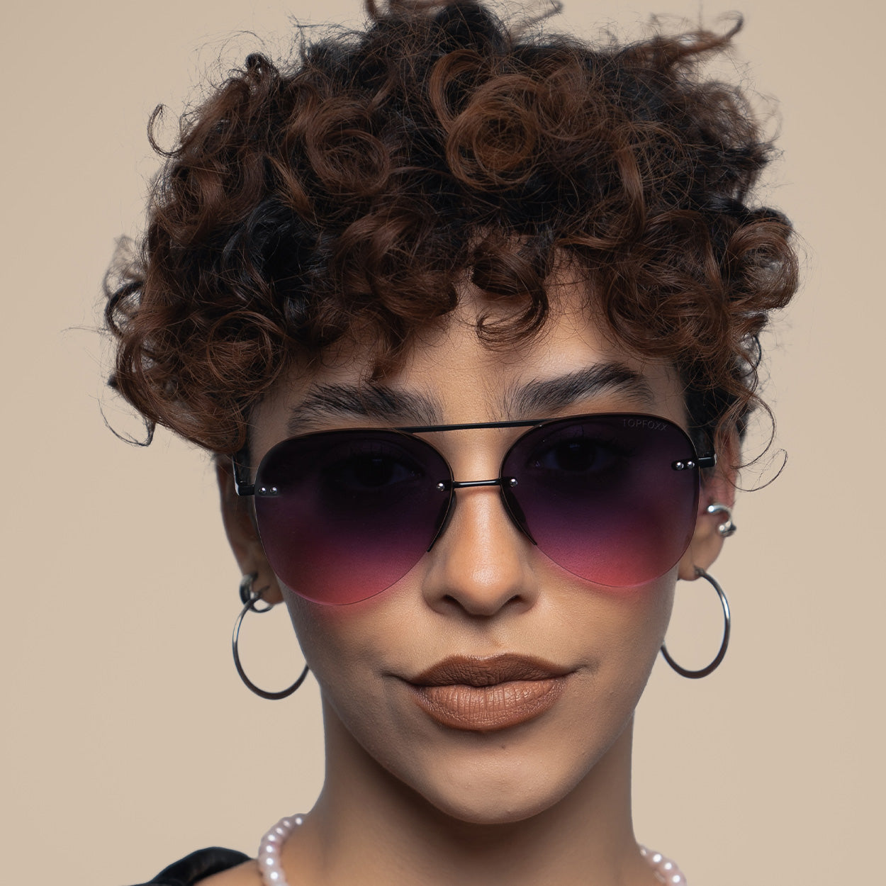 Smaller Megan 2 - Ruby Metal Aviator Sunglasses - Concordia Style Boutique