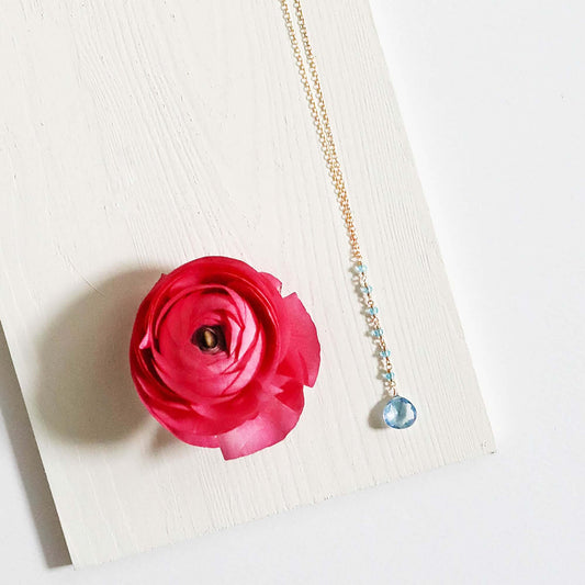 Aquamaring Quartz Mini Yoga Pendant