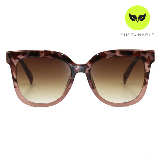 Coco - Sustainable Tortoise Frame Brown Lens Wayfarer Sunglasses - Concordia Style Boutique