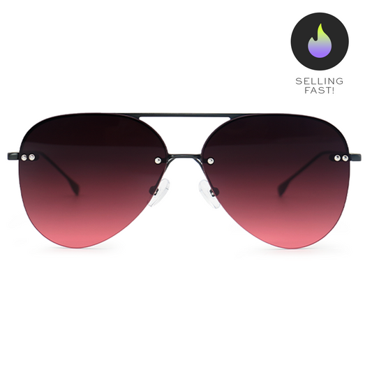Smaller Megan 2 - Ruby Metal Aviator Sunglasses - Concordia Style Boutique