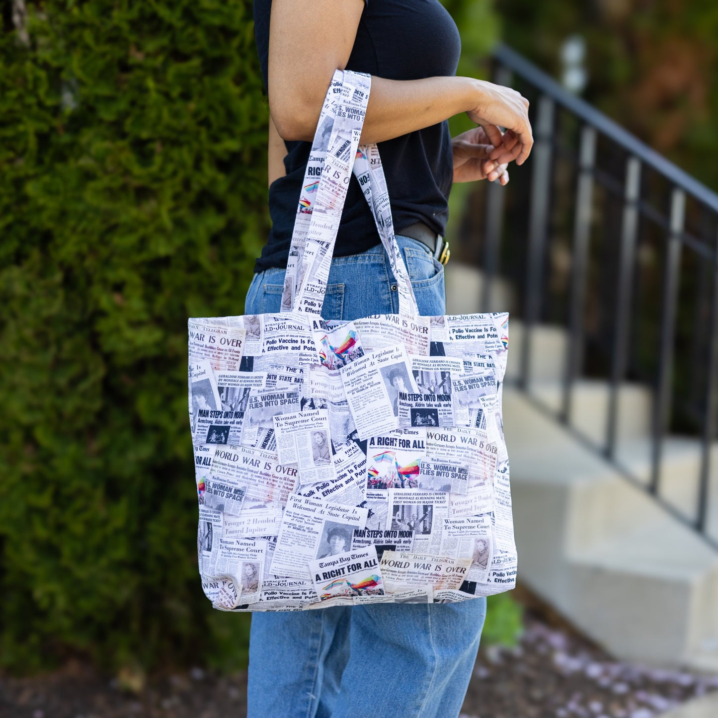 Happy Headlines Tote Bag