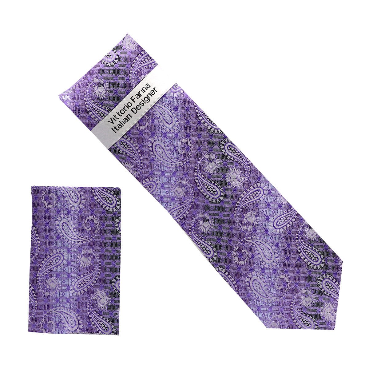 Vittorio Farina Men's Paisley Design Necktie & Pocket Square