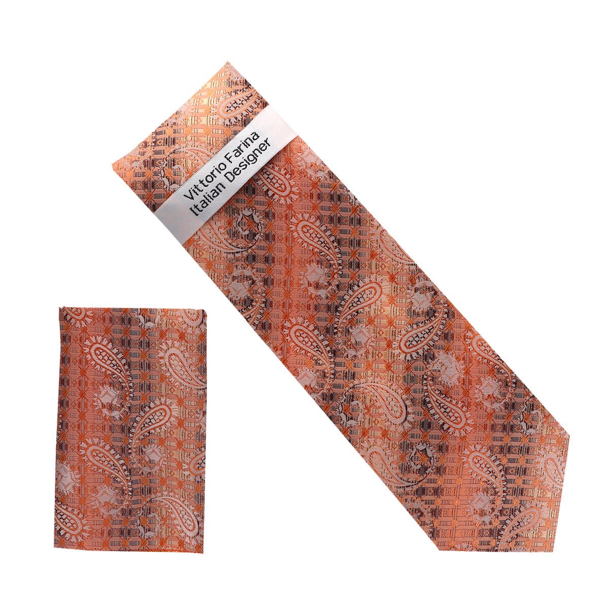 Vittorio Farina Men's Paisley Design Necktie & Pocket Square