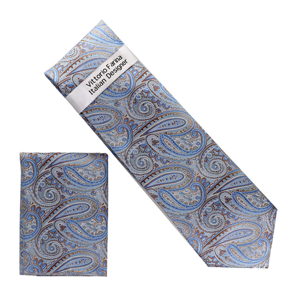 Vittorio Farina Men's Paisley Design Necktie & Pocket Square