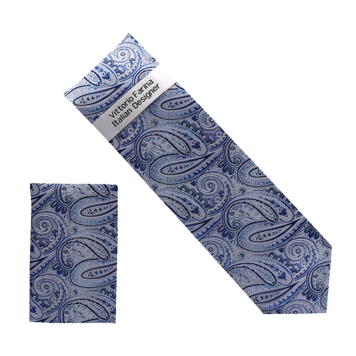 Vittorio Farina Men's Paisley Design Necktie & Pocket Square