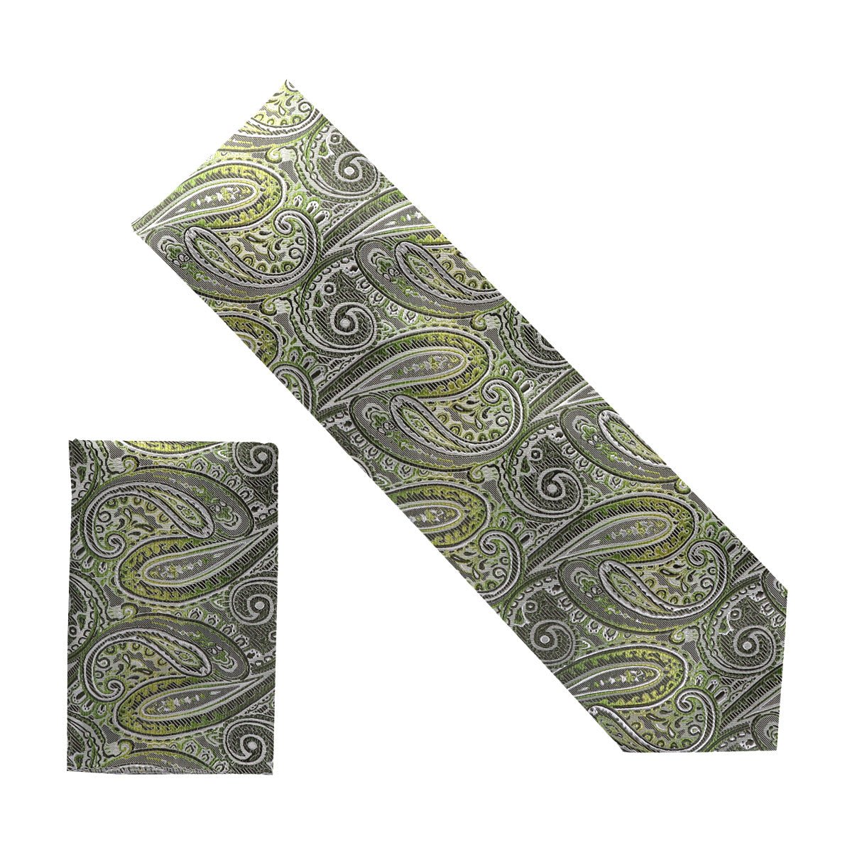 Vittorio Farina Men's Paisley Design Necktie & Pocket Square