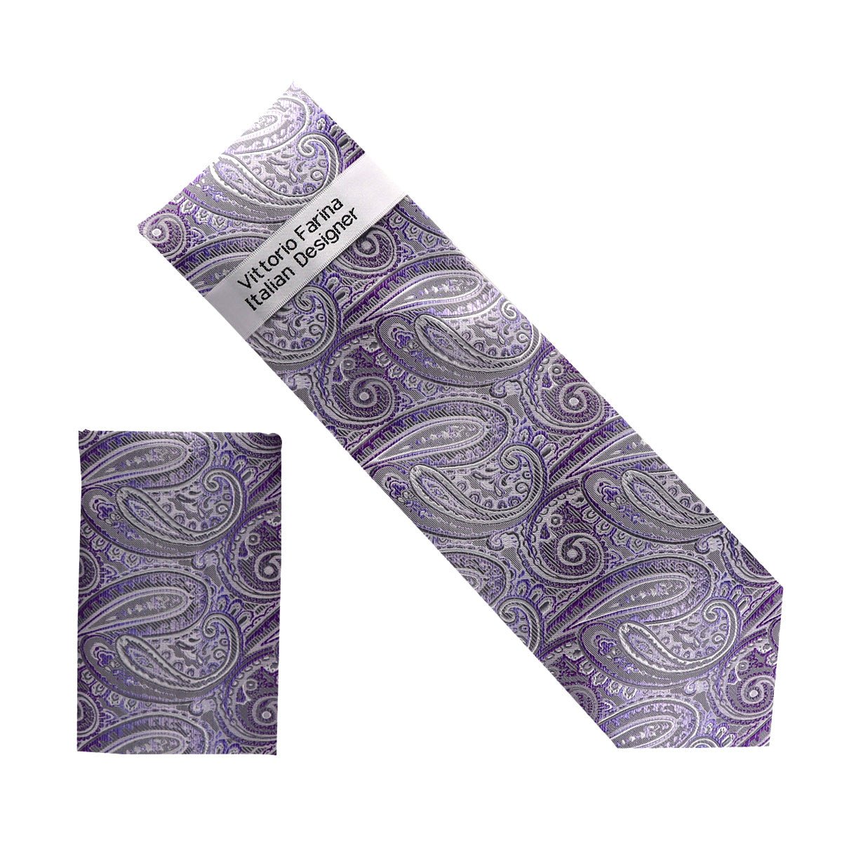 Vittorio Farina Men's Paisley Design Necktie & Pocket Square