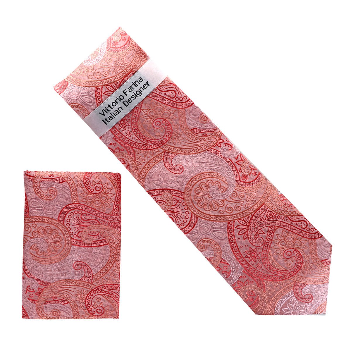 Vittorio Farina Men's Paisley Design Necktie & Pocket Square