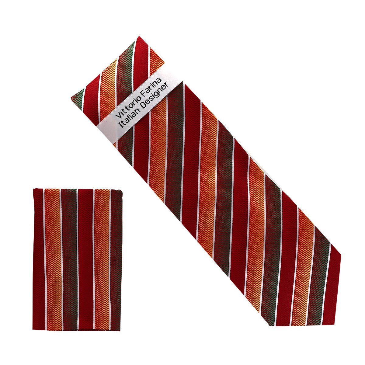 Vittorio Farina Men's Geometric Design Necktie & Pocket Square