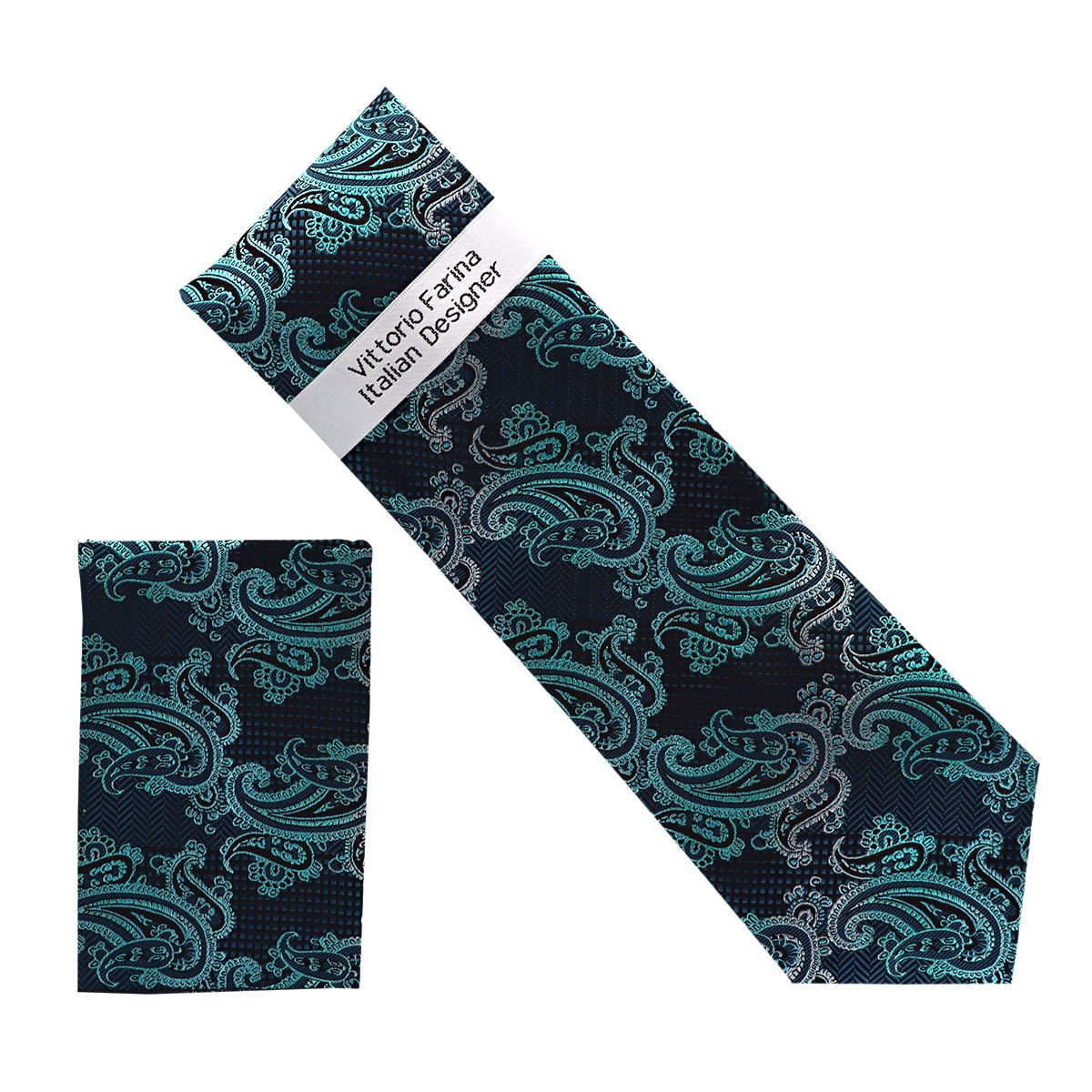 Vittorio Farina Men's Paisley Design Necktie & Pocket Square