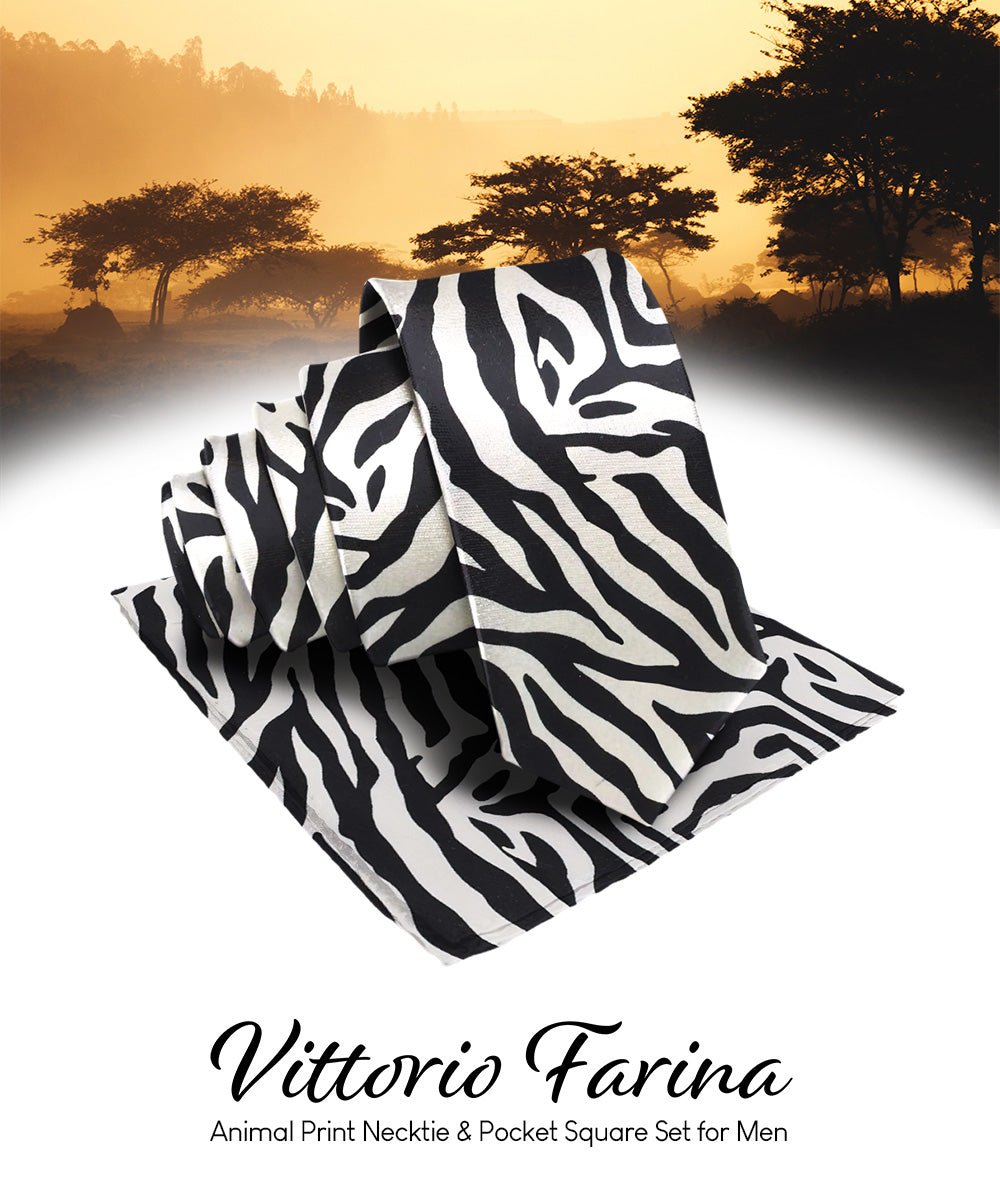 Vittorio Farina Men's Kente Satin Necktie & Pocket Square
