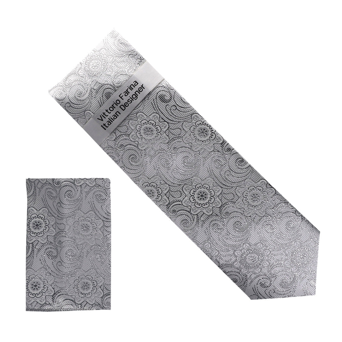 Vittorio Farina Men's Metallic Necktie & Pocket Square