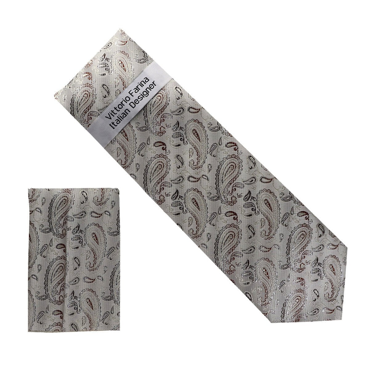 Vittorio Farina Men's Metallic Necktie & Pocket Square