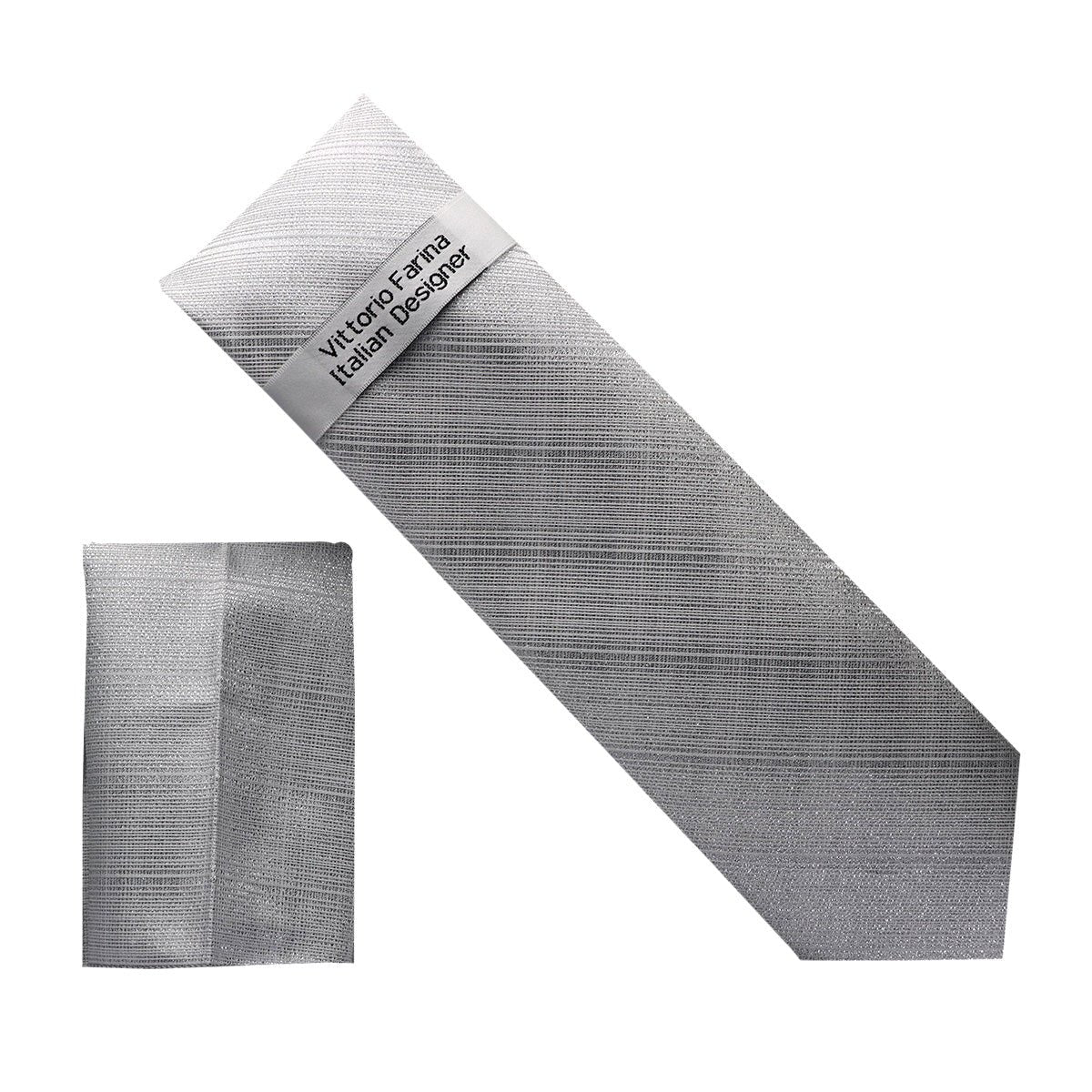 Vittorio Farina Men's Metallic Necktie & Pocket Square