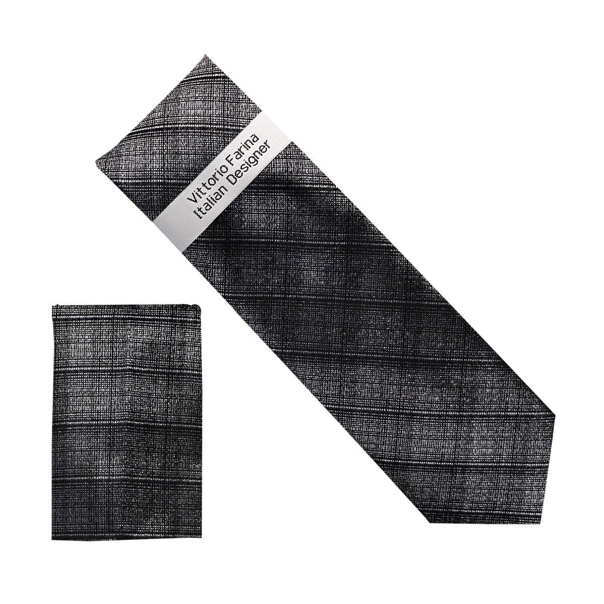 Vittorio Farina Men's Metallic Necktie & Pocket Square