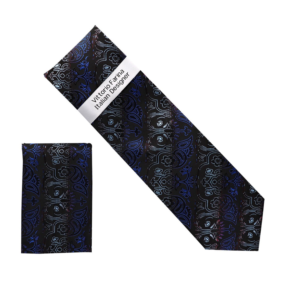 Vittorio Farina Men's Metallic Necktie & Pocket Square