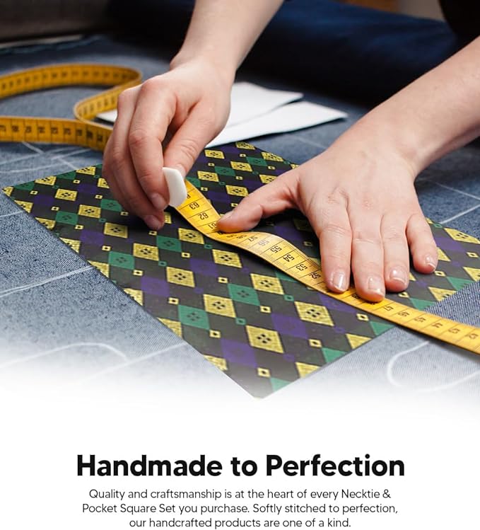 Vittorio Farina Men's Mardi Gras Satin Necktie and Pocket Square