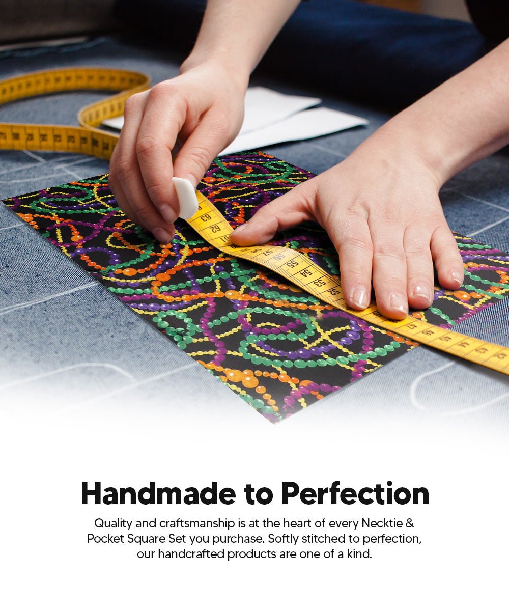 Vittorio Farina Men's Mardi Gras Satin Necktie and Pocket Square