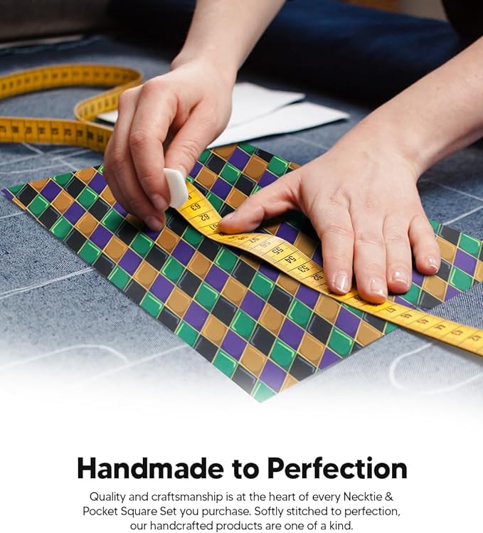 Vittorio Farina Men's Mardi Gras Satin Necktie and Pocket Square