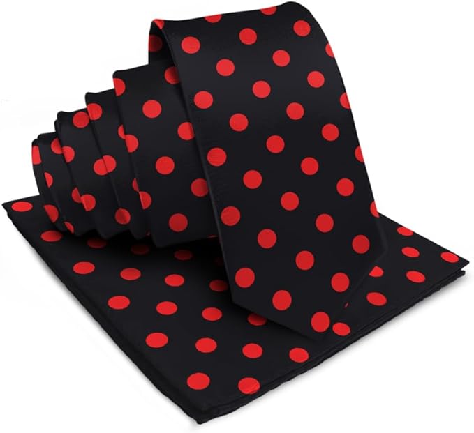 Vittorio Farina Men's Polka Dot Satin Necktie & Pocket Square