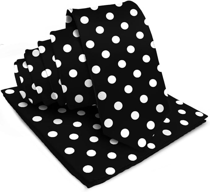 Vittorio Farina Men's Polka Dot Satin Necktie & Pocket Square
