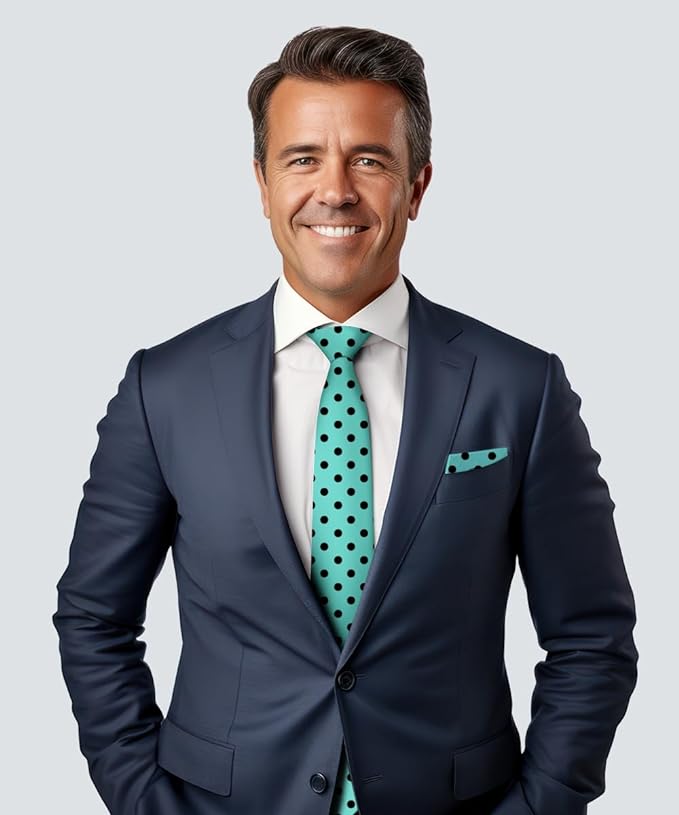 Vittorio Farina Men's Polka Dot Satin Necktie & Pocket Square